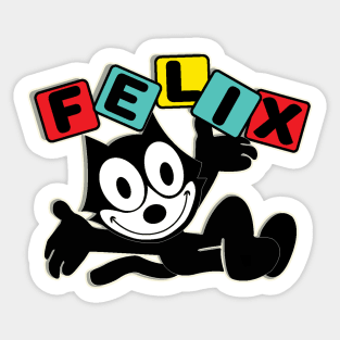 Felix Cat Comics Retro Future Atomic Age TV in Joyful Design Sticker